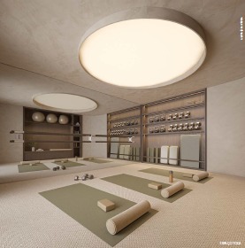 Espaço Yoga com iluminação natural